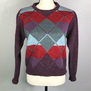 Vintage 60s Sweater Bee by Banff Ltd. Argyle Sweater